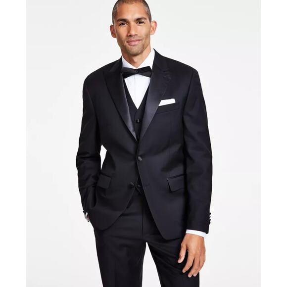 Michael Kors Men's Black Wool Katcher Classic-Fit Formal Tuxedo Jacket Size 50L - Picture 1 of 8